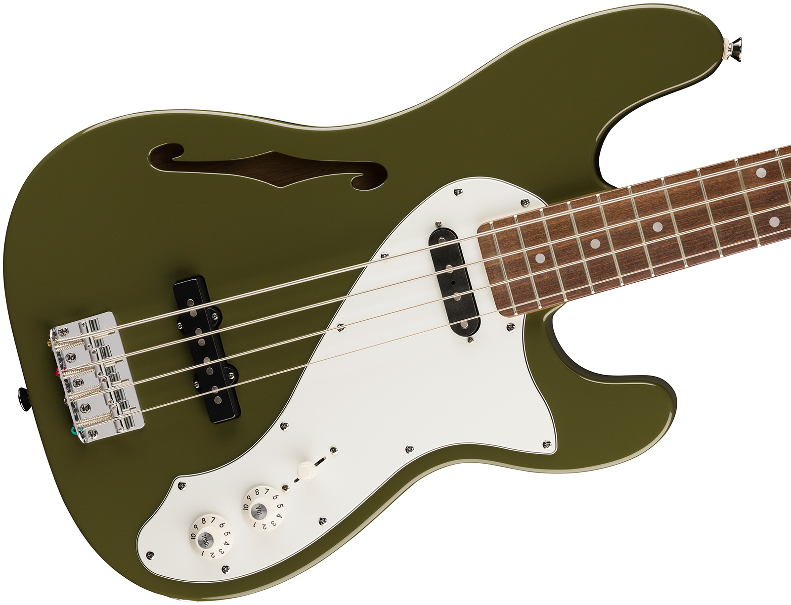Squier Precision Bass Thinline Sj Paranormal Lau - Olive - Solid body electric bass - Variation 2