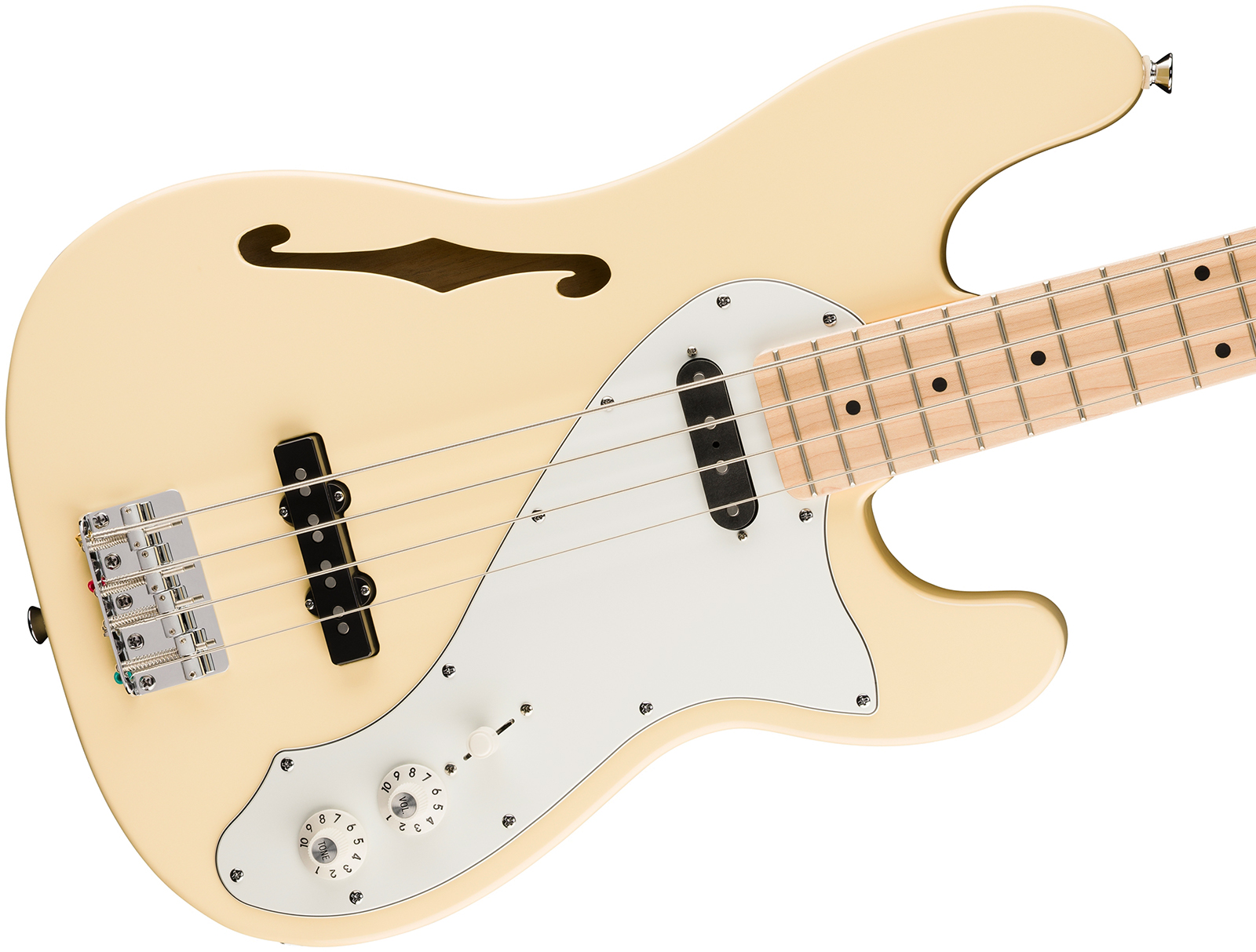Squier Precision Bass Thinline Sj Paranormal Mn - Vintage White - Solid body electric bass - Variation 2