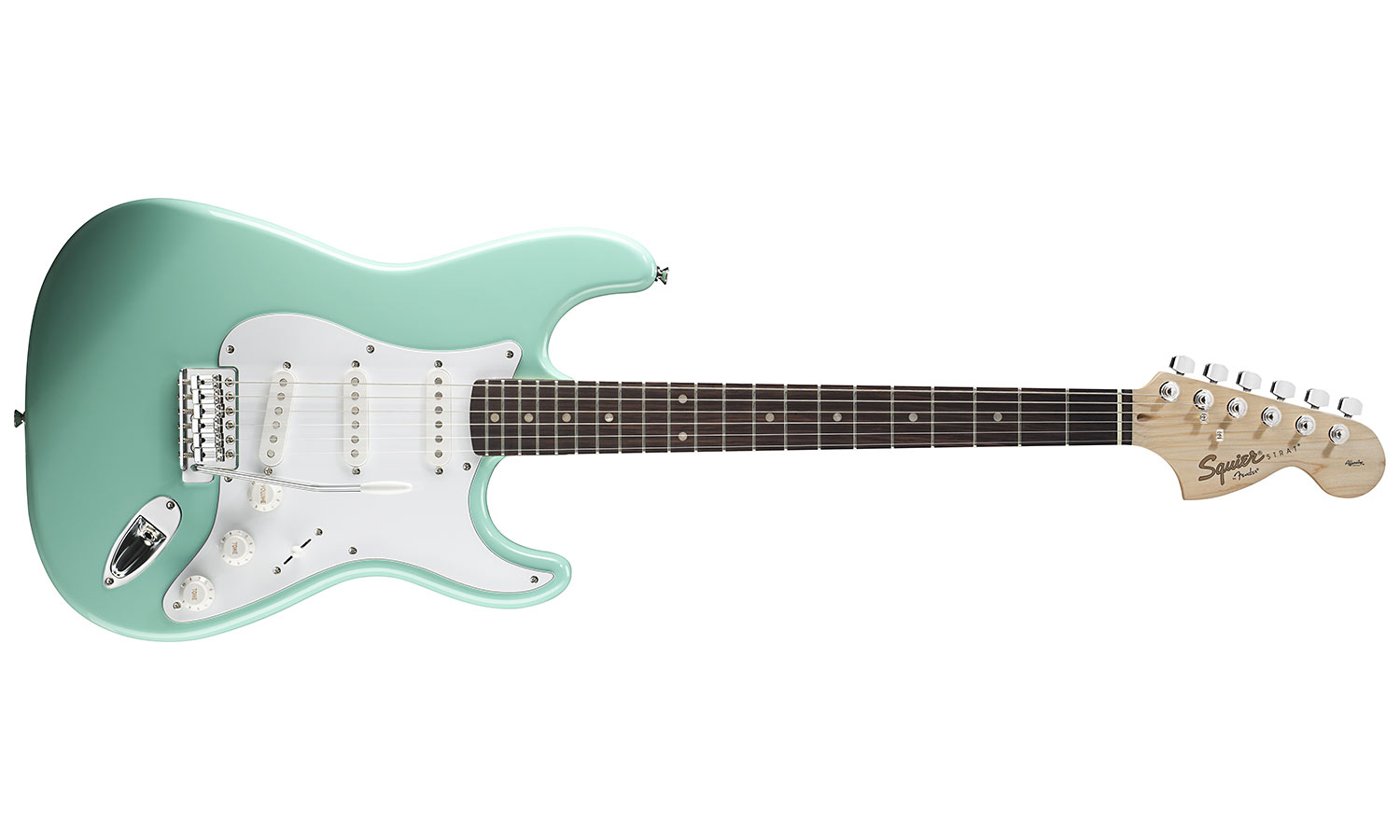 Squier Strat Affinity Series 3s Lau - Surf Green - Str shape electric guitar - Variation 1