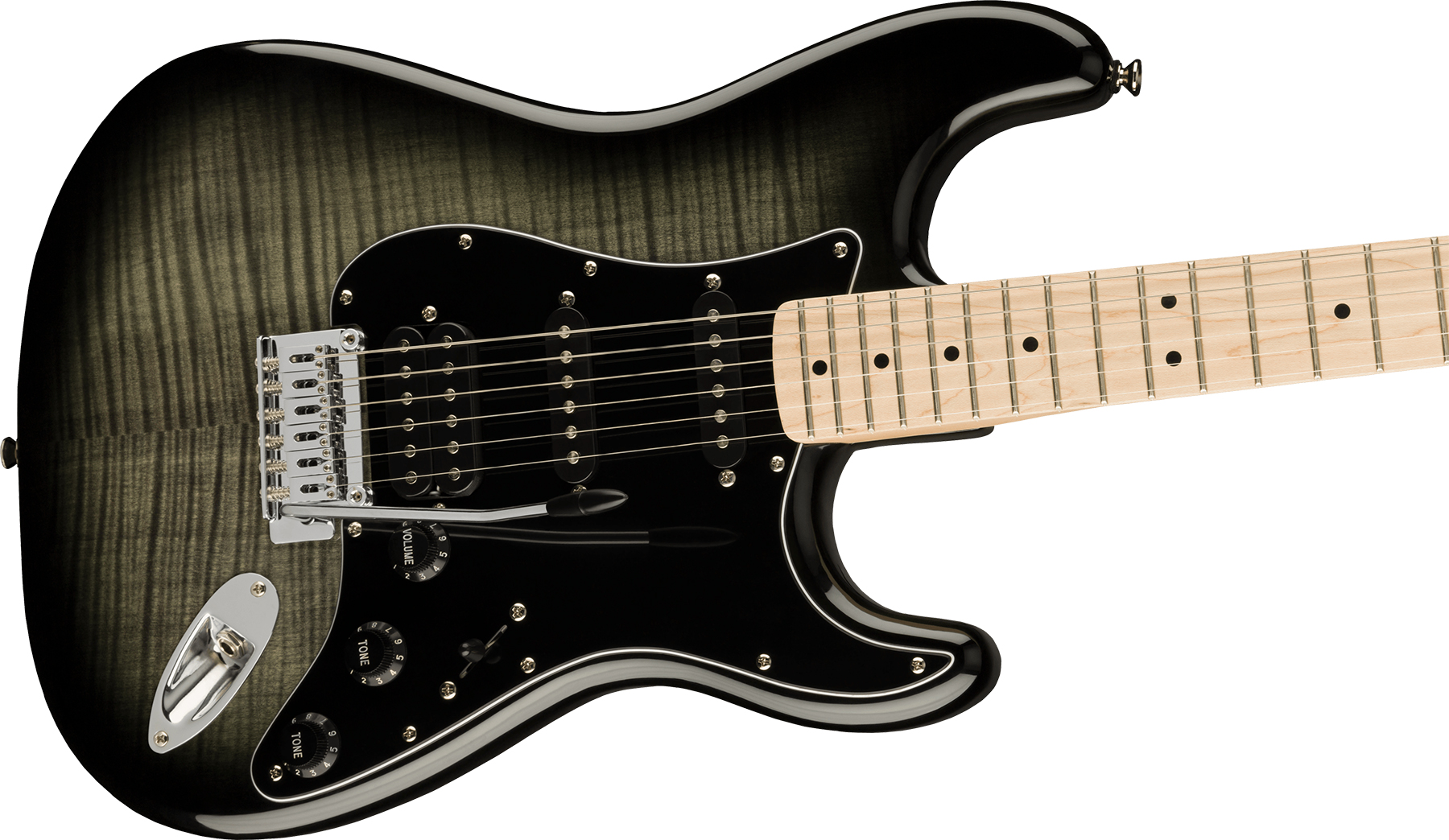 Squier Strat Affinity Fmt Hss 2021 Trem Mn - Black Burst - Str shape electric guitar - Variation 2