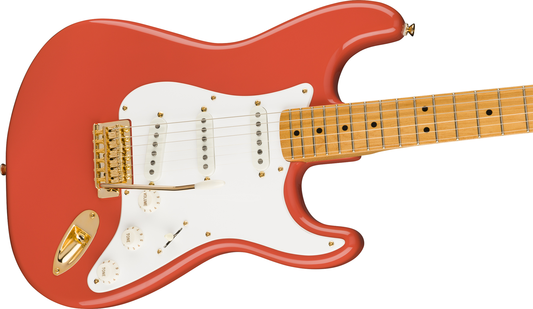 Squier Strat Classic Vibe '50s Fsr Ltd Mn - Fiesta Red With Gold Hardware - Str shape electric guitar - Variation 2