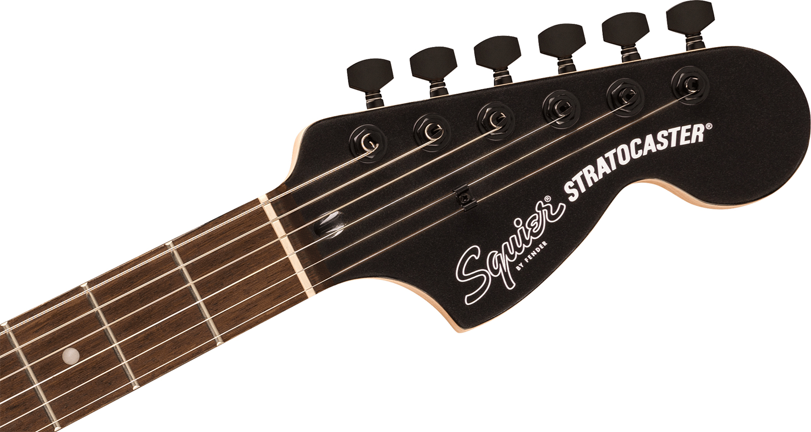 Squier Strat Hss Affinity Fsr Ltd Trem Lau - Metallic Black Matching Headstock - Str shape electric guitar - Variation 3