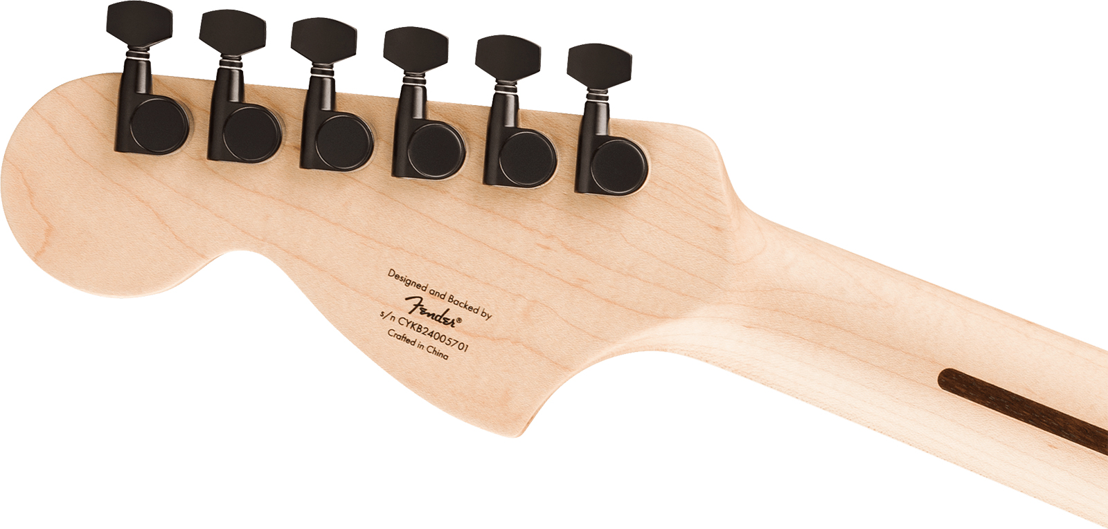 Squier Strat Hss Affinity Fsr Ltd Trem Lau - Metallic Black Matching Headstock - Str shape electric guitar - Variation 4