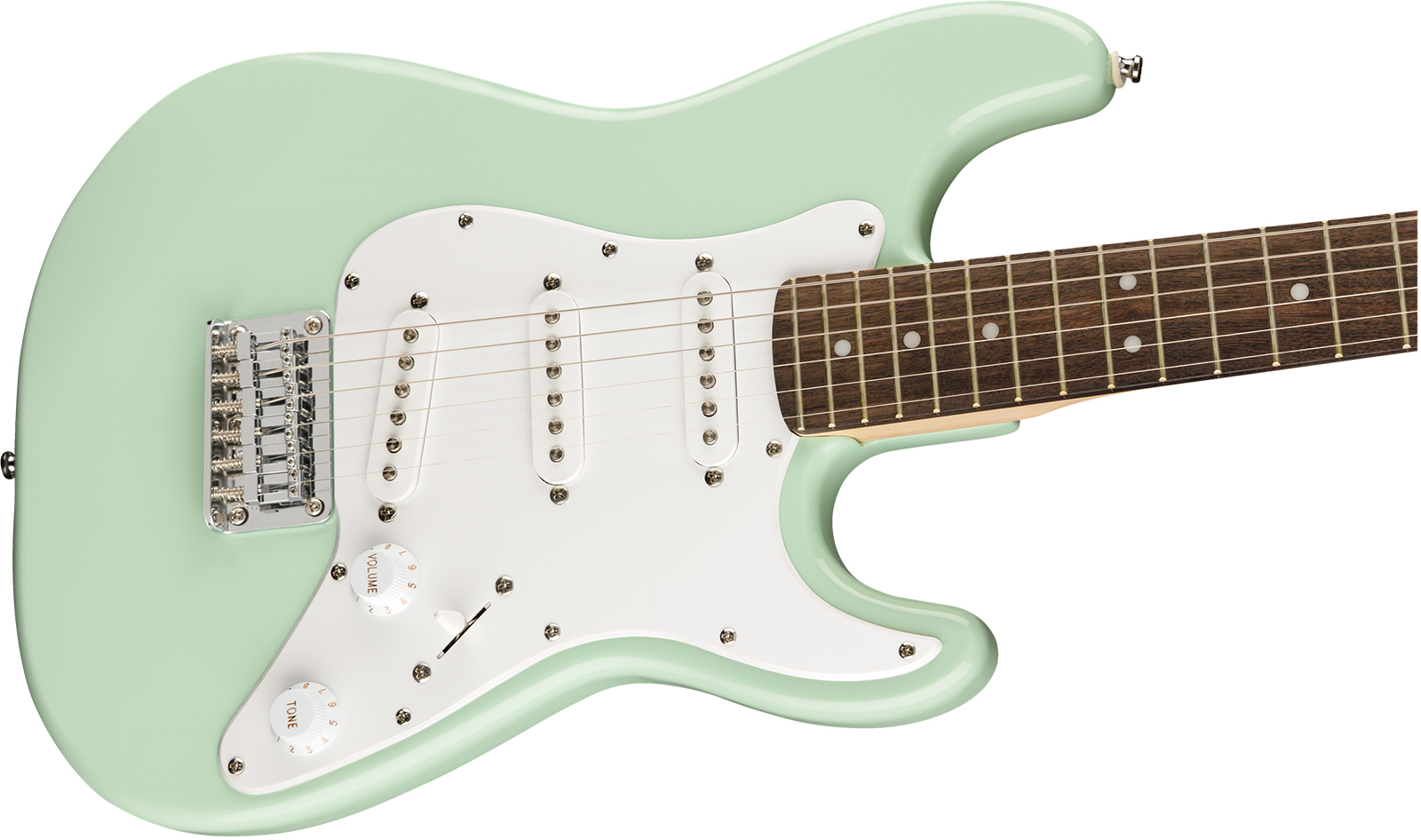 Squier Strat Mini Shsc 3s Ht Lau - Surf Green - Electric guitar for kids - Variation 2