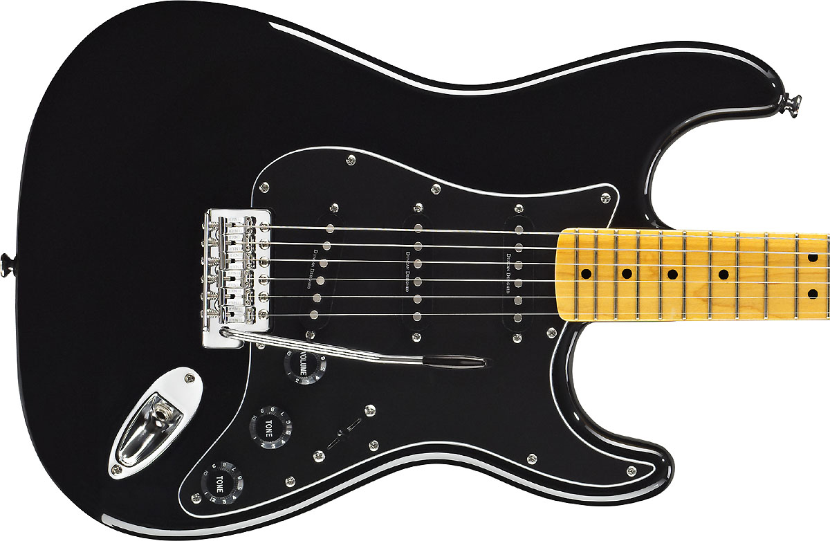Squier Strat Vintage Modified '70s Mn - Black - Str shape electric guitar - Variation 1