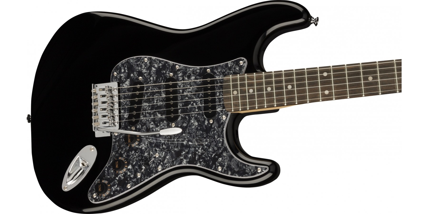 Squier Strat Affinity Black Pearl Pickguard Fsr Ltd Sss Trem Lau - Black - Str shape electric guitar - Variation 2