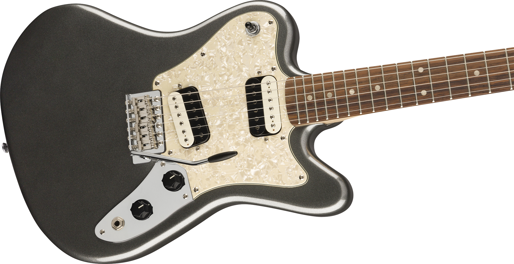 Squier Super-sonic Paranormal Hh Trem Lau - Graphite Metallic - Retro rock electric guitar - Variation 2