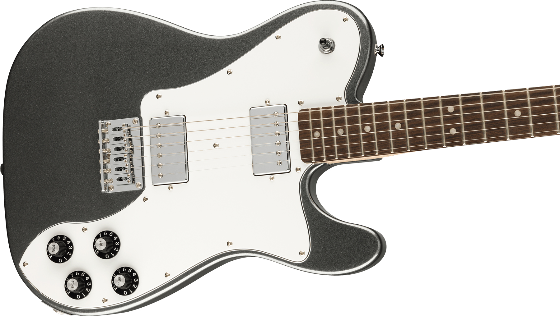 Squier Tele Affinity Deluxe 2021 Hh Ht Lau - Charcoal Frost Metallic - Tel shape electric guitar - Variation 2