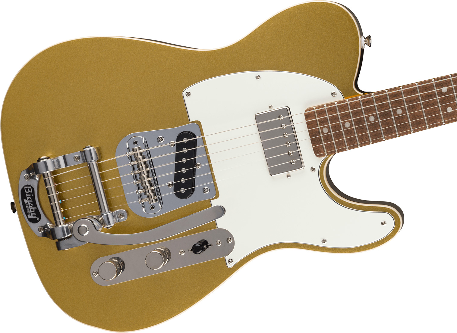 Squier Tele Custom Bigsby Classic Vibe Sh Trem Lau - Aztec Gold - Tel shape electric guitar - Variation 3