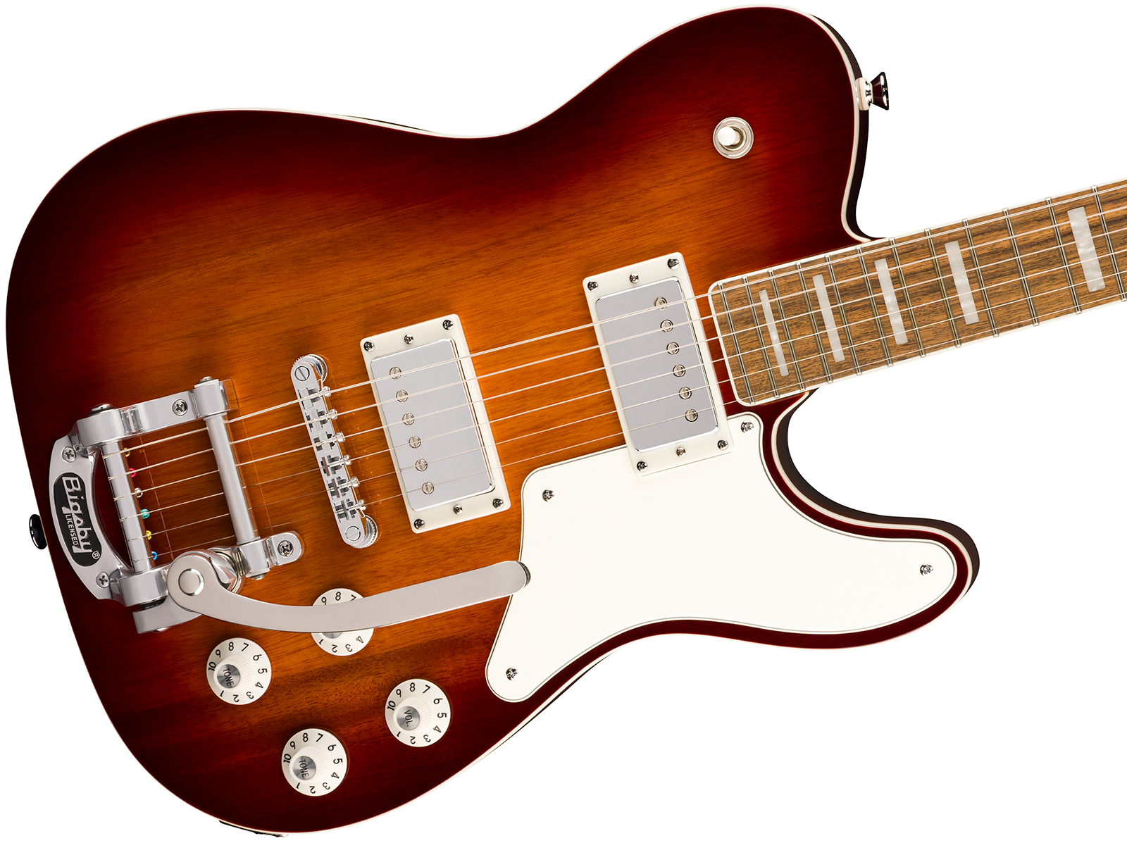 Squier Tele Deluxe Troublemaker Bigsby Paranormal 2h Trem Lau - Honey Sunburst - Tel shape electric guitar - Variation 2
