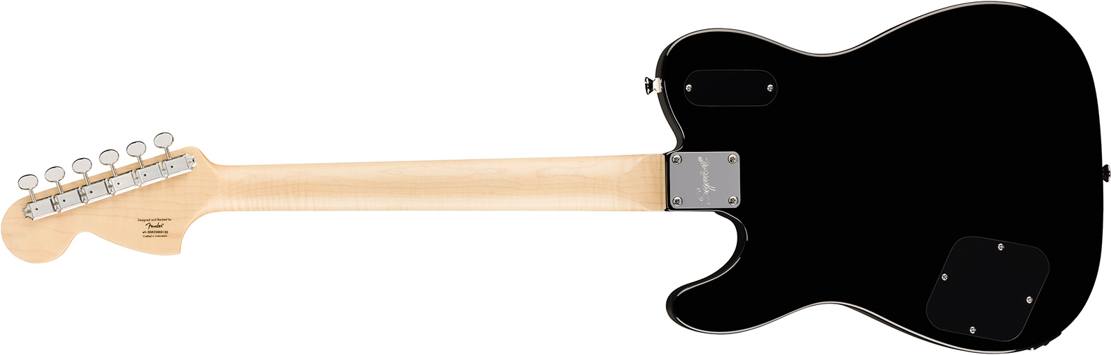Squier Tele Deluxe Troublemaker Bigsby Paranormal Paranormal 2h Trem Lau - Black - Tel shape electric guitar - Variation 1