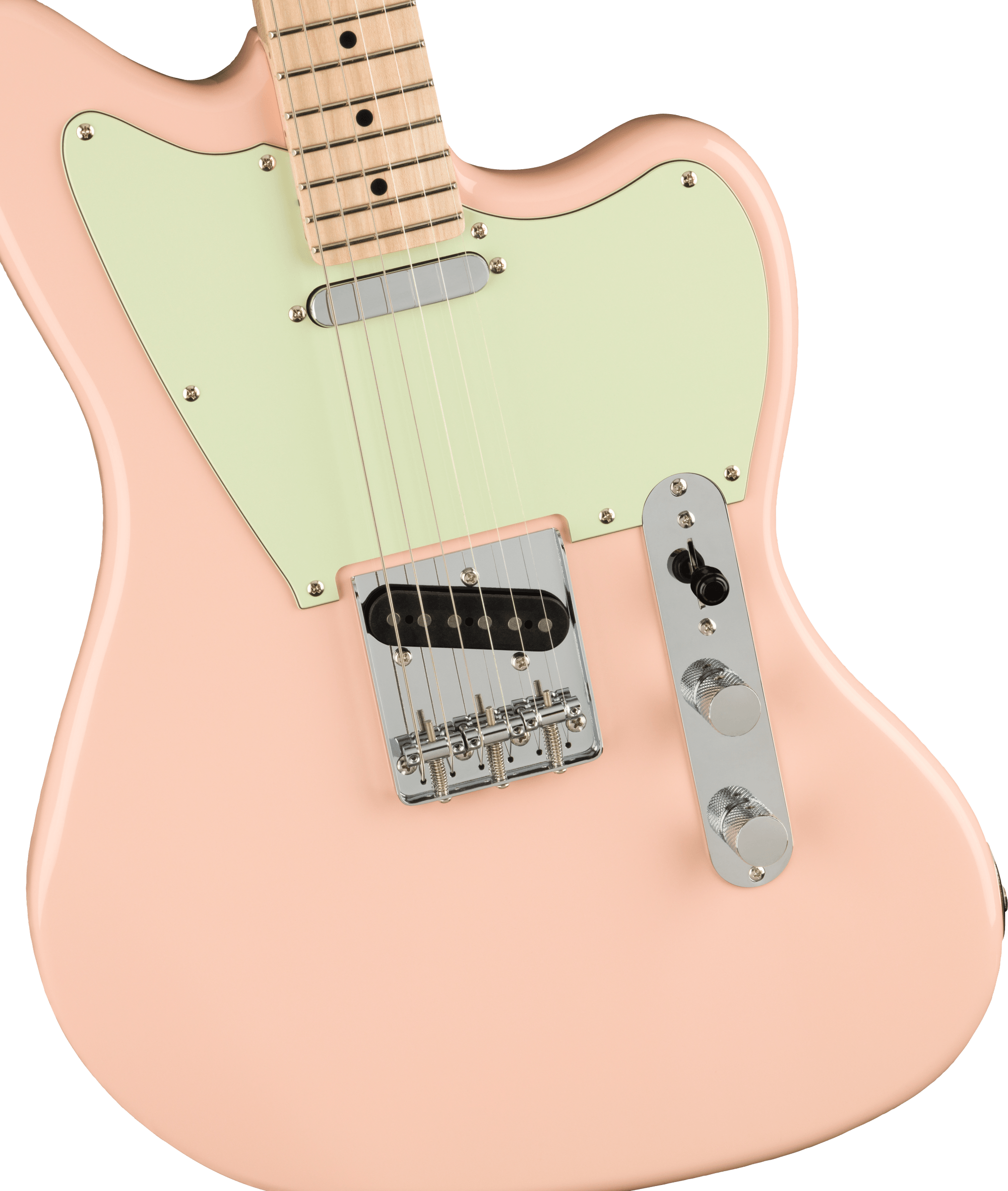 Squier Tele Offset Paranormal Ss Ht Mn - Shell Pink - Retro rock electric guitar - Variation 2