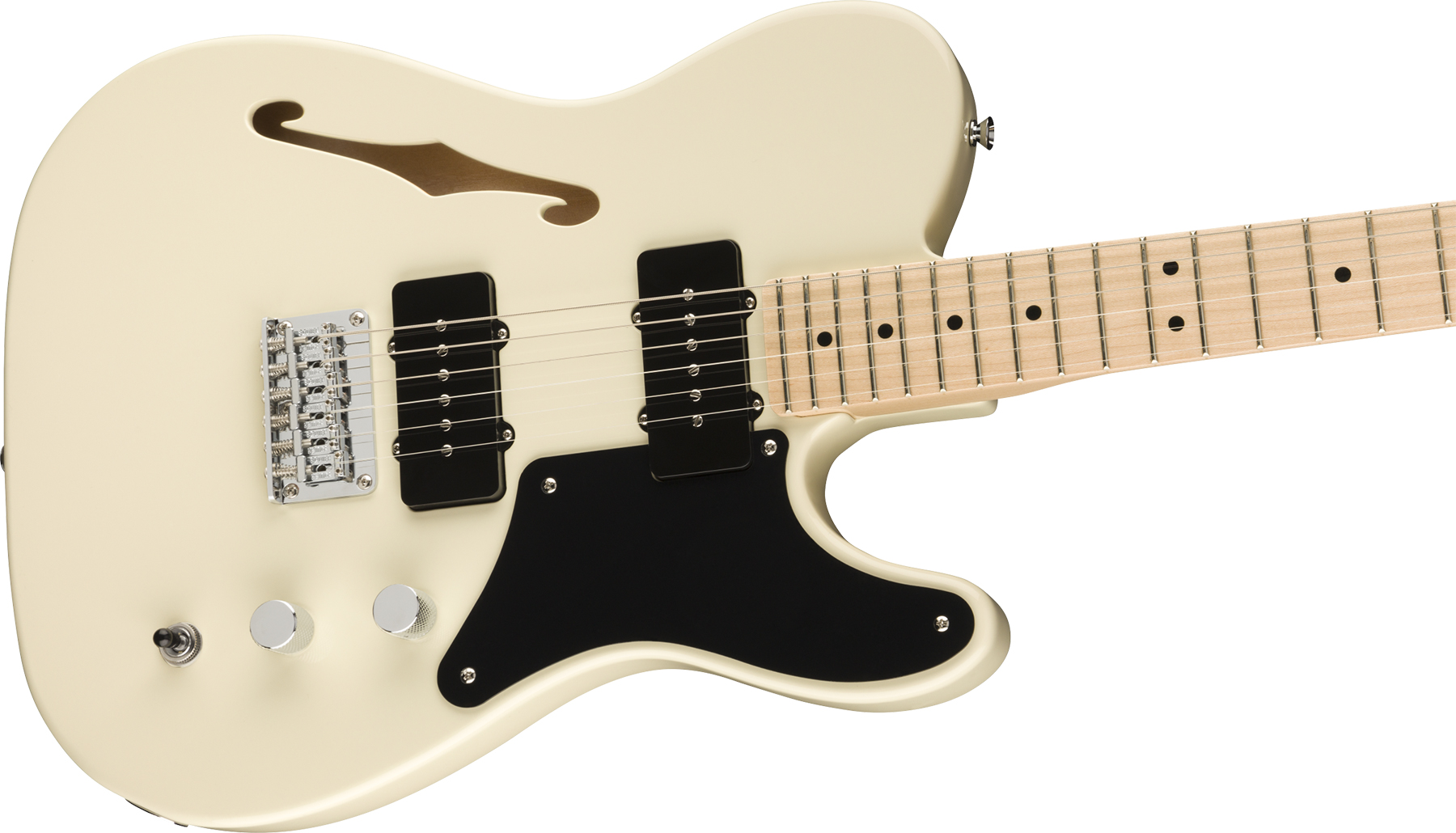 Squier Tele Thinline Cabronita Paranormal Ss Ht Mn - Olympic White - Tel shape electric guitar - Variation 2