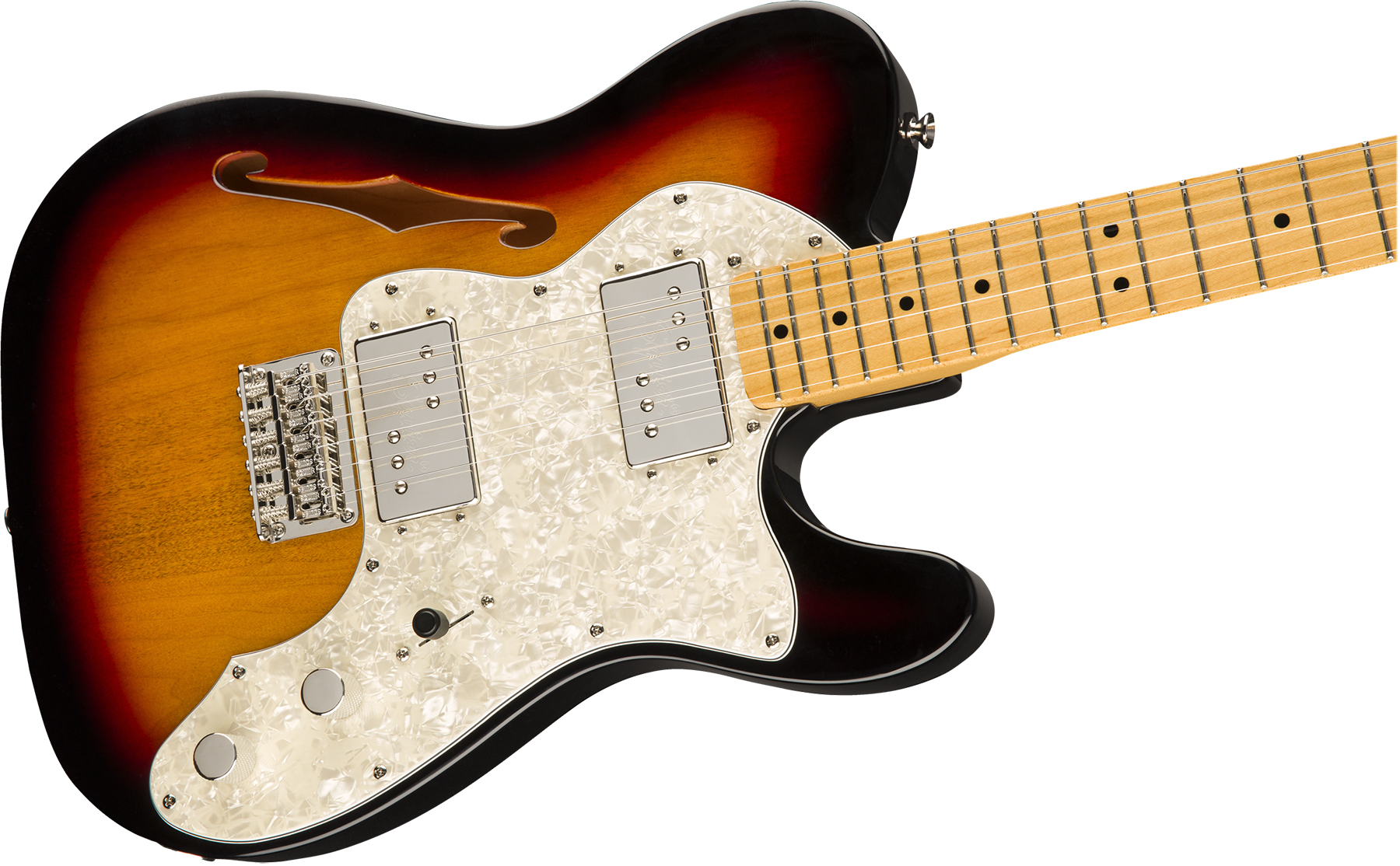 Squier Tele Thinline Classic Vibe 70s 2019 Hh Mn - 3-color Sunburst - Semi-hollow electric guitar - Variation 3