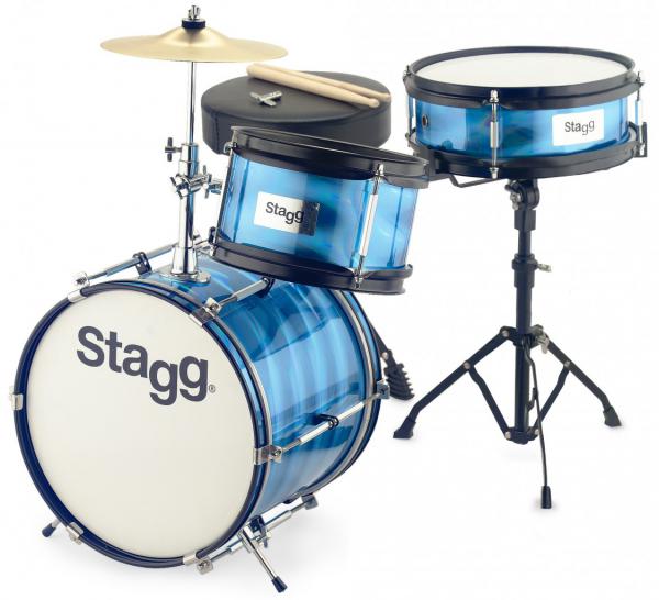 Junior drum kit Stagg Junior Drum Set + Hardware - 3 shells - Bleu