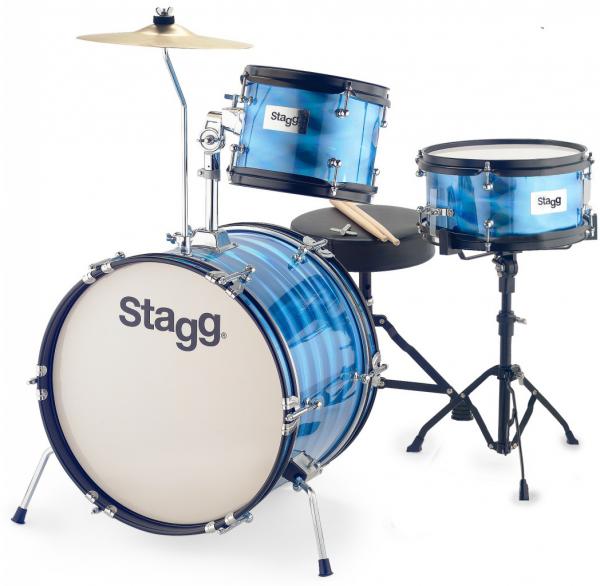 Junior drum kit Stagg Junior Drum Set 3/16B + Hardware - 3 shells - Bleu