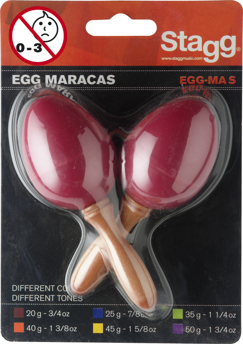 Stagg Paire De Maracas Oeufs En Plastique Rouge - Shake percussion - Main picture