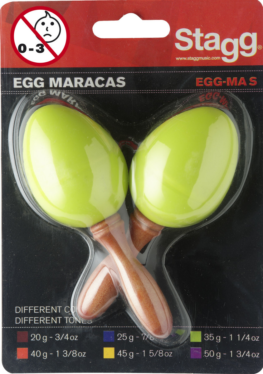 Stagg Paire De Maracas Oeufs En Plastique Vert - Shake percussion - Main picture