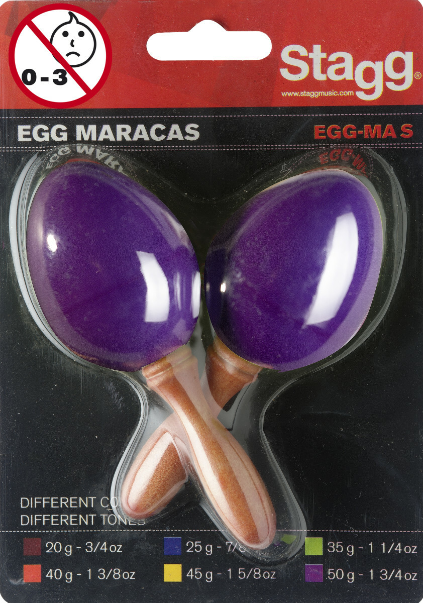 Stagg Paire De Maracas Oeufs En Plastique Violet - Shake percussion - Main picture