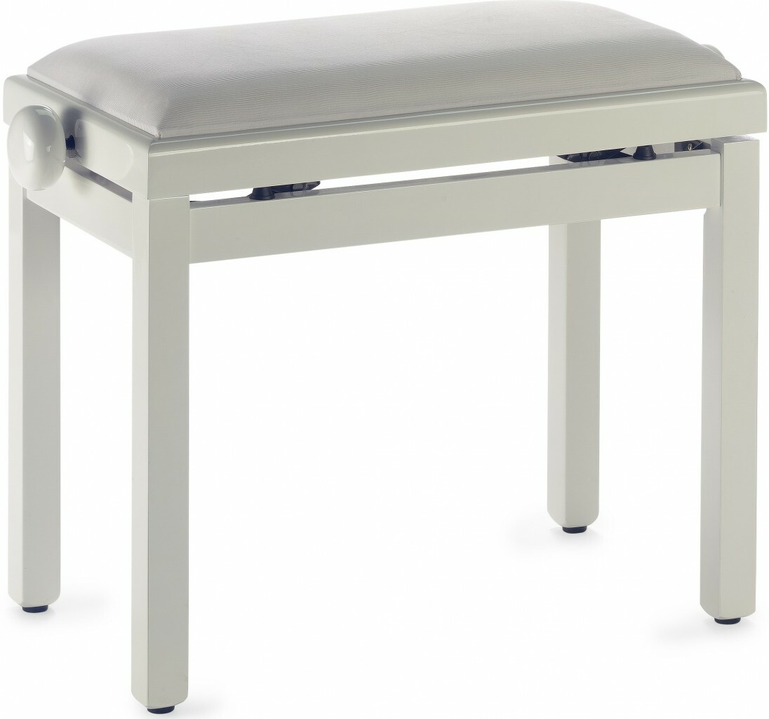Stagg Pb39 Ivp Vwh Ivoire Brillant Vel Blanc - Piano bench - Main picture