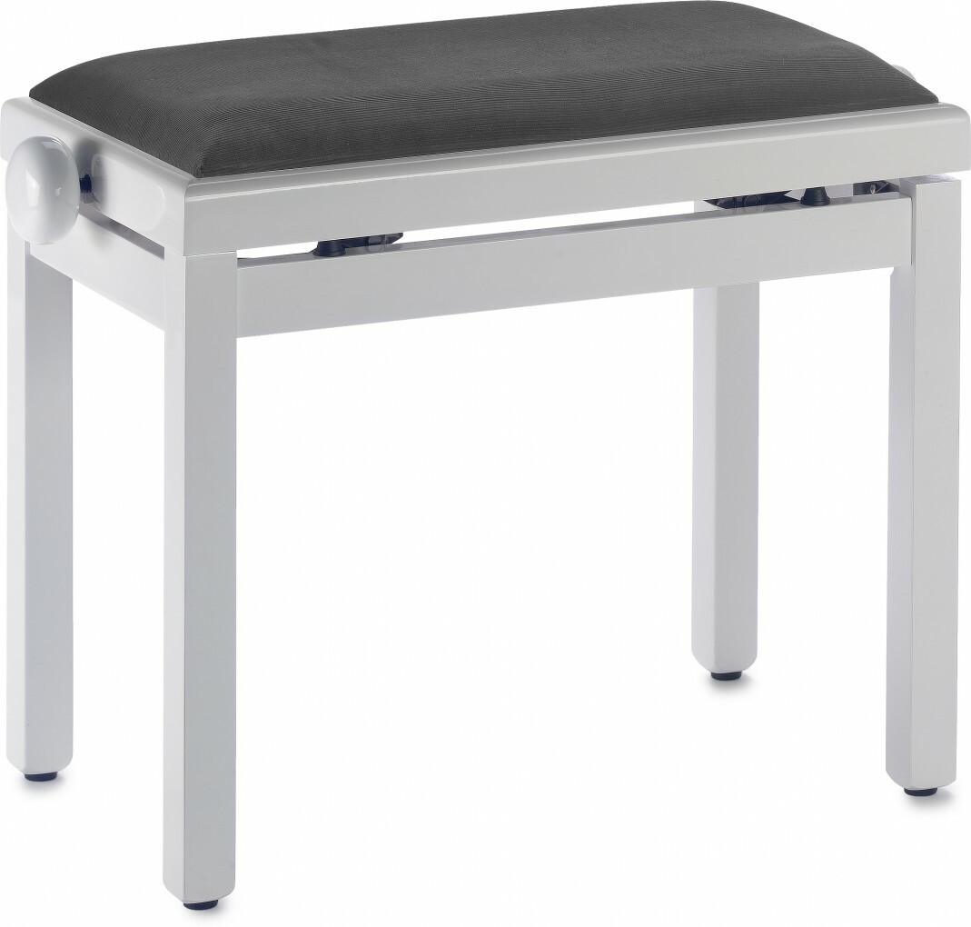 Stagg Pb39 Whp Vbk Blanc Brillant Velours Noir - Piano bench - Main picture