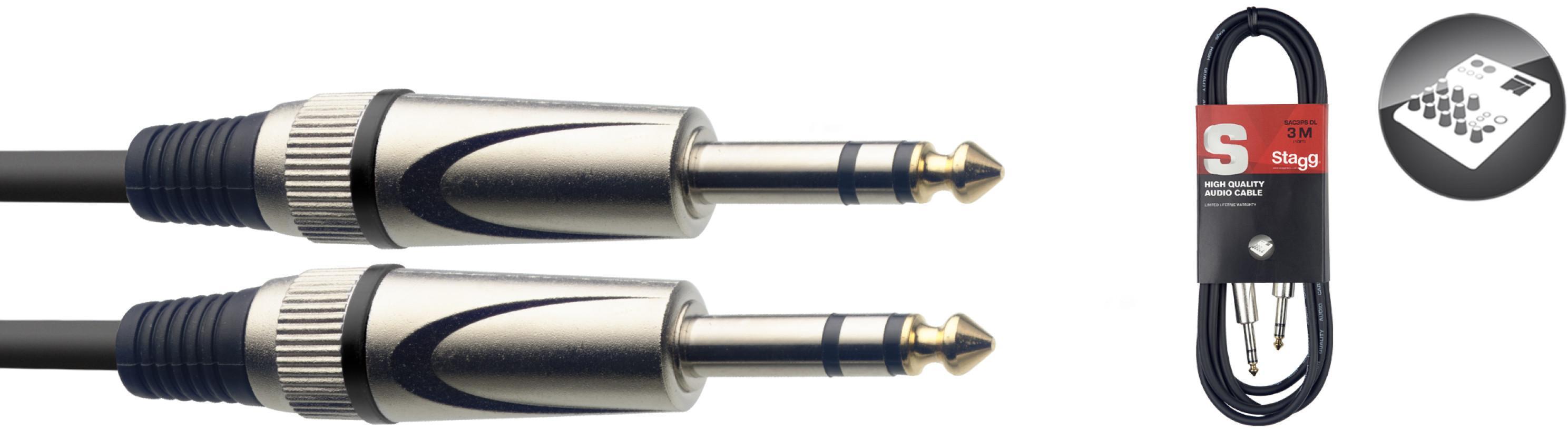 Cable Stagg SAC3PS Deluxe jack / jack stereo - 3m