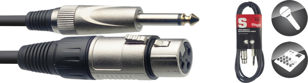 Stagg Smc3xp Xlr Femelle Vers Jack Male 3m - Cable - Main picture