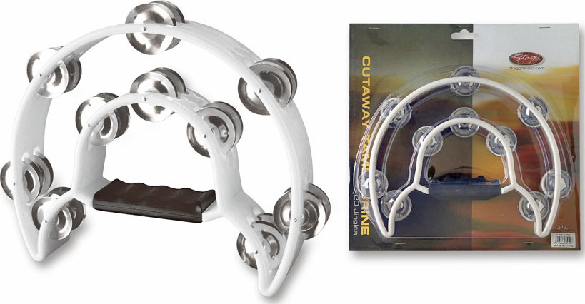 Stagg Tab-1 Wh Tambourin En Plastique Avec 20 Cymbalettes White - Tambourine - Main picture