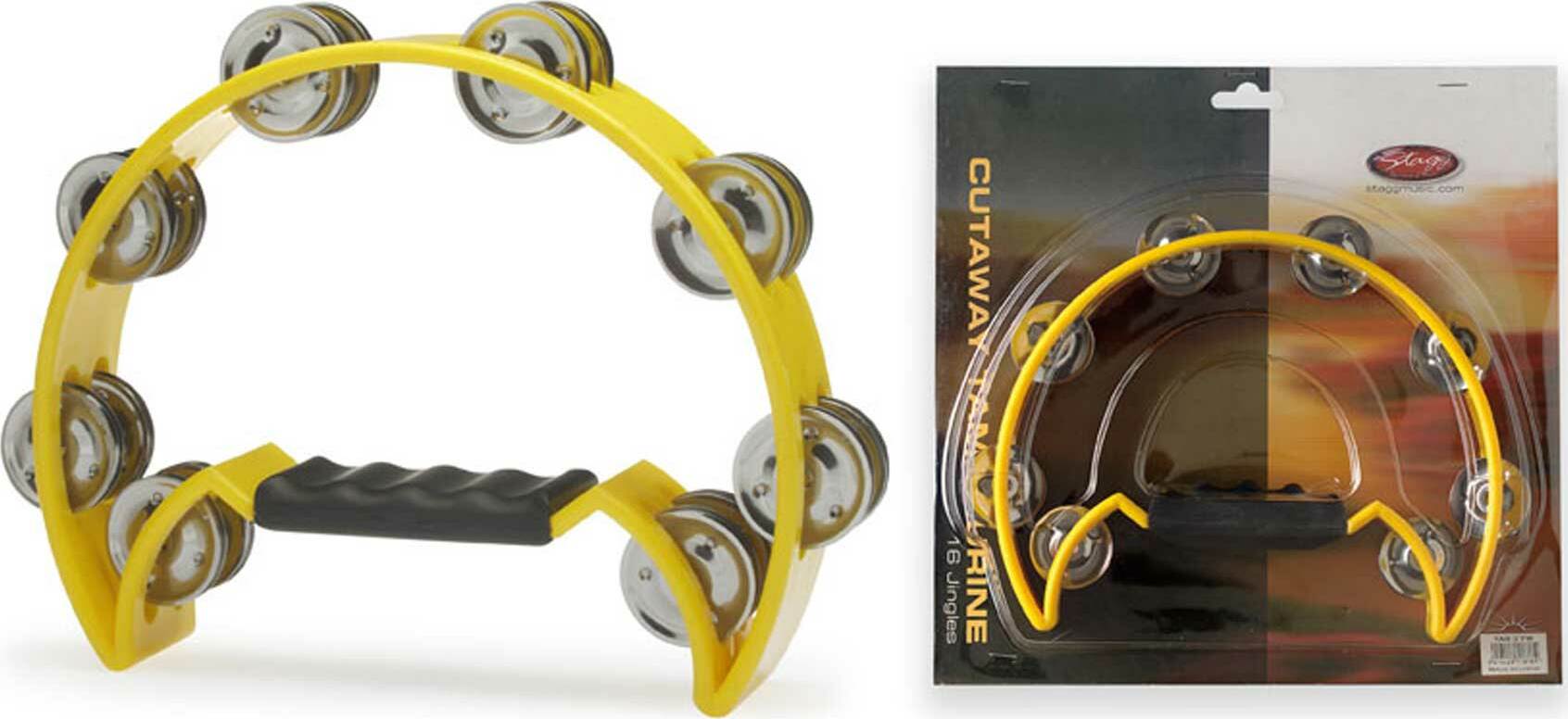 Stagg Tab-1 Yw Tambourin En Plastique Avec 20 Cymbalettes Yellow - Shake percussion - Main picture