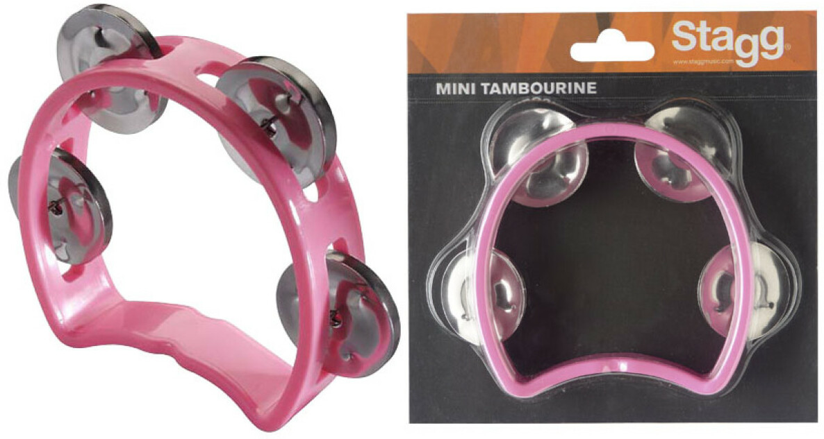 Stagg Tab Mini  Plastique 4 Cymbalettes Pink - Shake percussion - Main picture