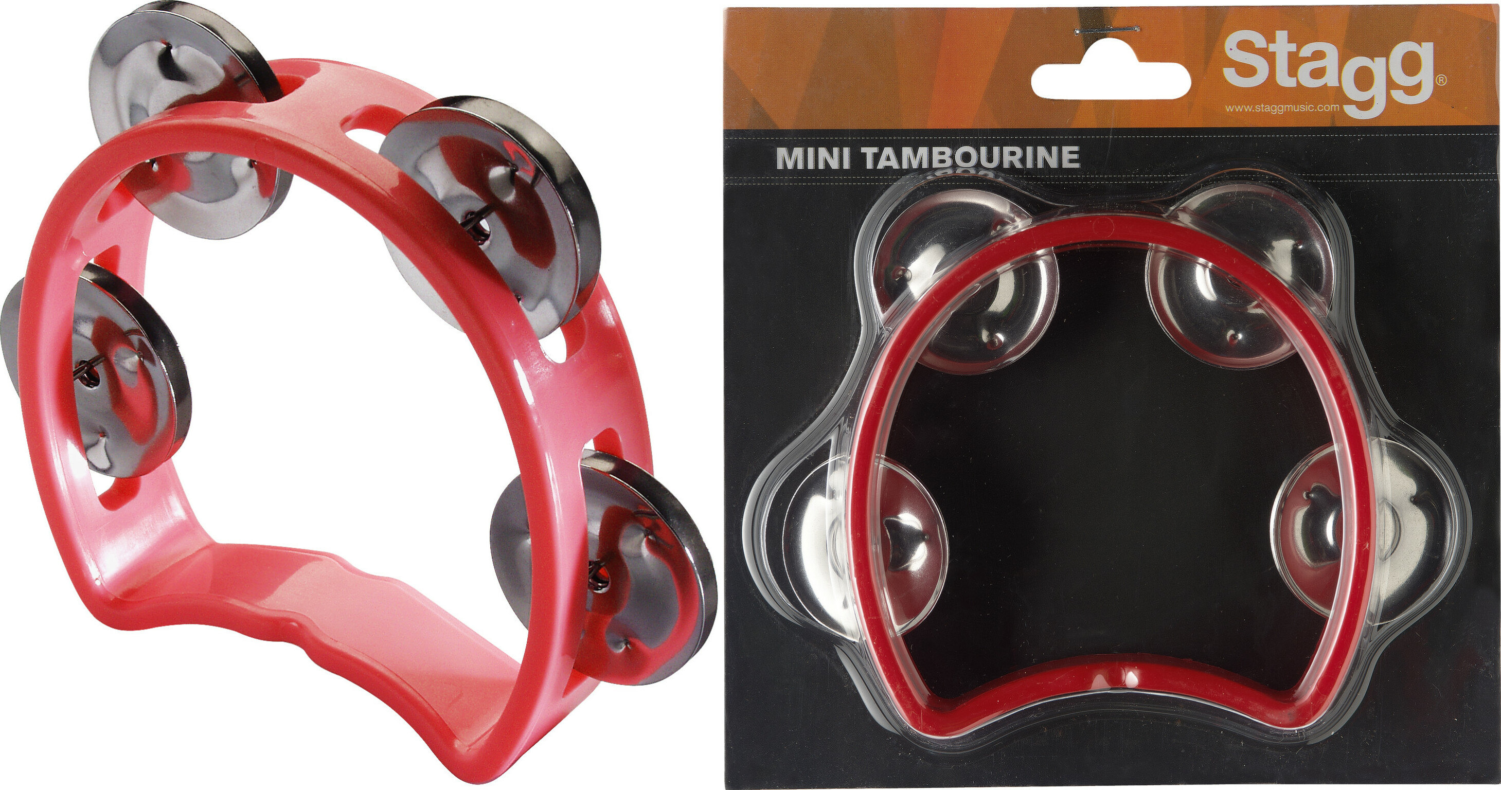 Stagg Tab-mini/rd Mini Tambourin En Plastique Avec 4 Cymbalettes Rouge - Shake percussion - Main picture