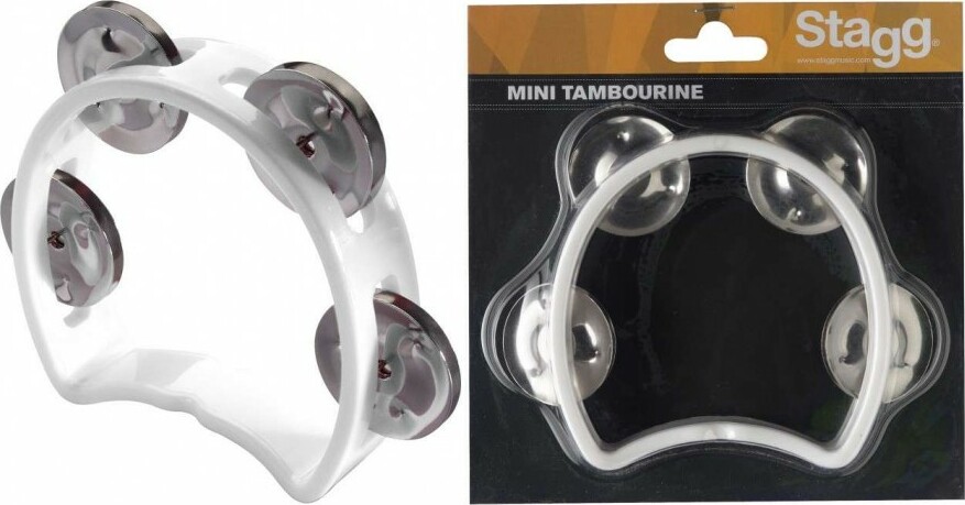 Stagg Tab-mini/wh Mini Tambourin En Plastique Avec 4 Cymbalettes White - Shake percussion - Main picture