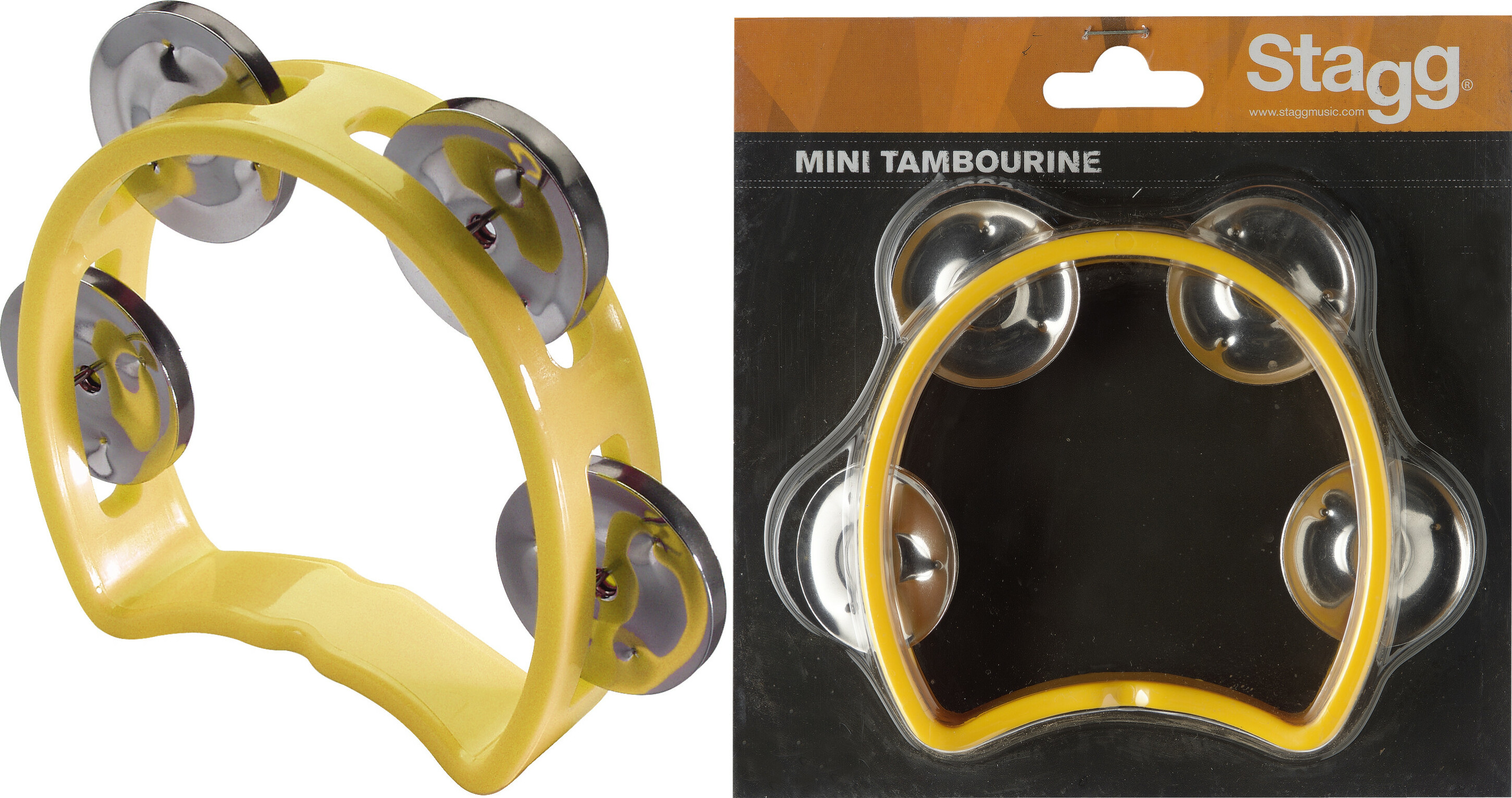 Stagg Tab-mini/yw Plastique 4 Cymbalettes Yellow - Shake percussion - Main picture