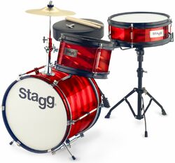 Junior drum kit Stagg Junior Drum Set + Hardware - 3 shells - Rouge