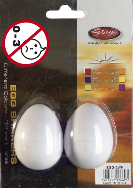 Stagg Egg-2 Wh Paire De Egg Shakers En Plastique White - Shake percussion - Variation 1