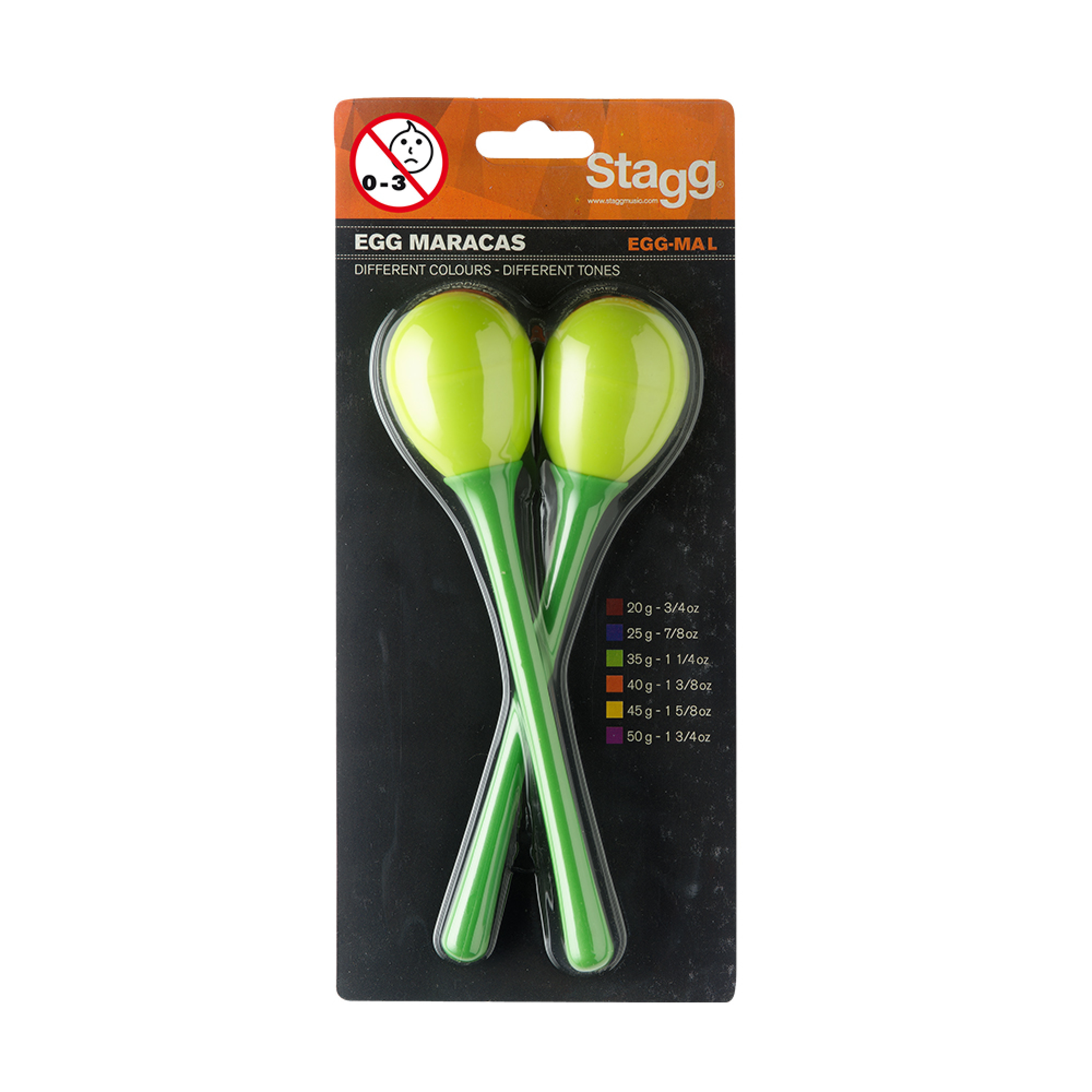 Stagg Egg-ma L/gr Paire De Maracas Oeufs En Plastique À Long Manche Green - Shake percussion - Variation 1