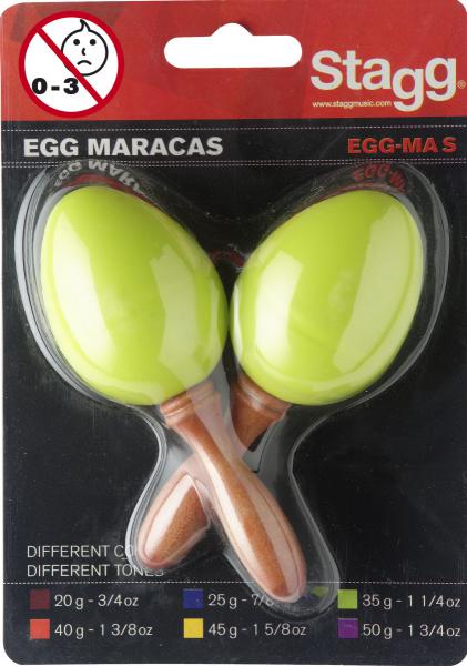 Shake percussion Stagg EGG-MA S/GR Pair Of Plastic Egg Maracas Green