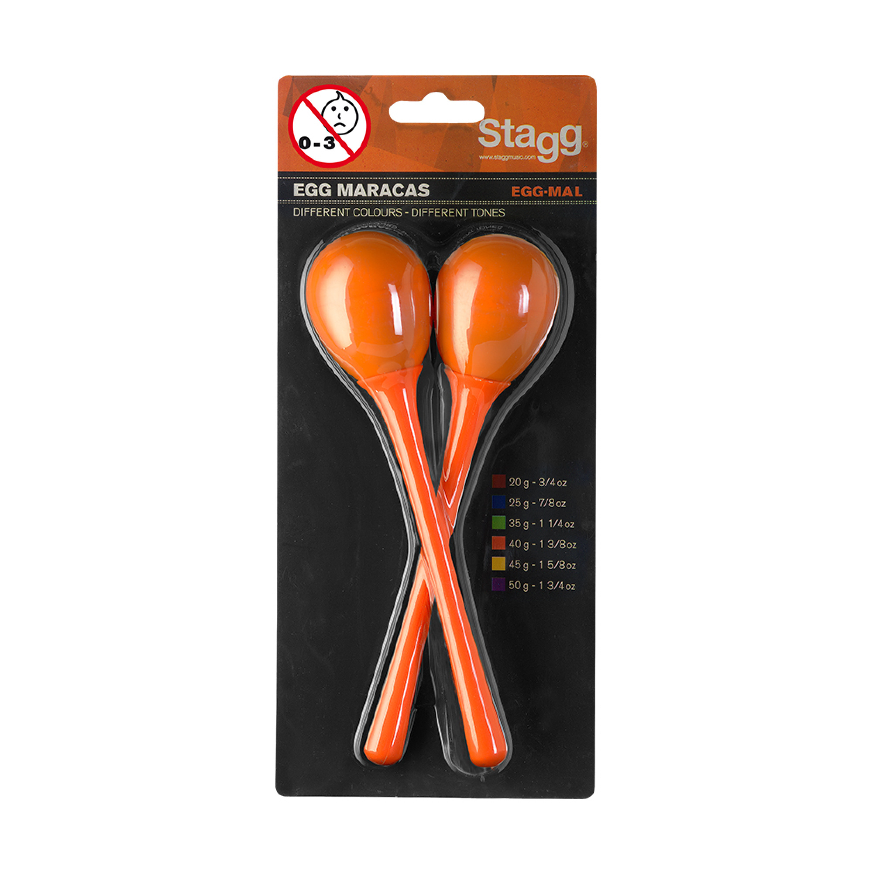 Stagg Oeufs  Maracas Orange Par Paire - Egg Maracas Long Orange - Shake percussion - Variation 1