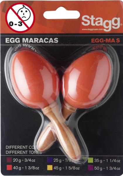 Shake percussion Stagg EGG-MA S/OR Pair Of Plastic Egg Maracas Orange
