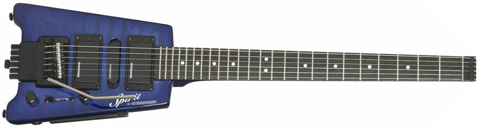 Steinberger Gt-pro Deluxe Quilt Top Outfit Hsh Trem Rw +housse - Trans Blue - Travel & mini electric guitar - Main picture