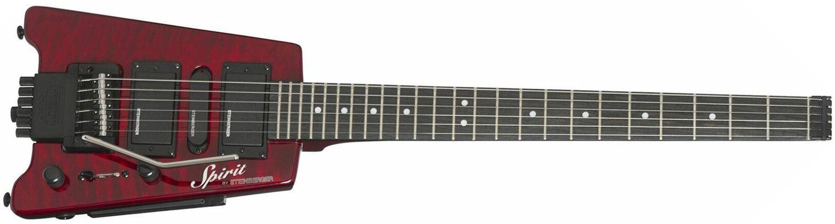 Steinberger Gt-pro Deluxe Quilt Top Outfit Hsh Trem Rw +housse - Wine Red - Travel & mini electric guitar - Main picture