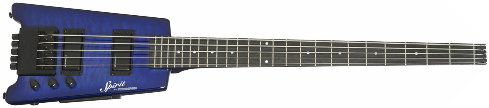 Steinberger Xt-25 Quilt Top Standard Bass Outfit Hh Rw +housse - Trans Blue - Travel electric bass - Main picture