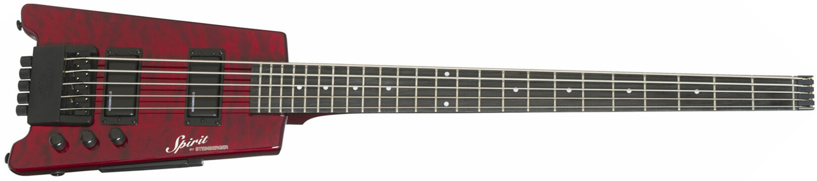 Steinberger Xt-25 Quilt Top Standard Bass Outfit Hh Rw +housse - Wine Red - Travel electric bass - Main picture