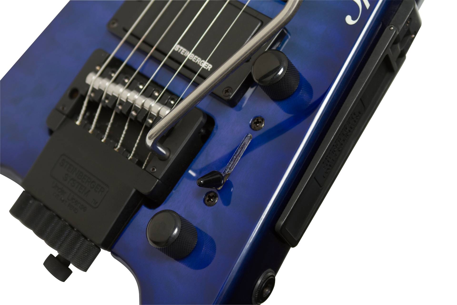 Steinberger Gt-pro Deluxe Quilt Top Outfit Hsh Trem Rw +housse - Trans Blue - Travel & mini electric guitar - Variation 1