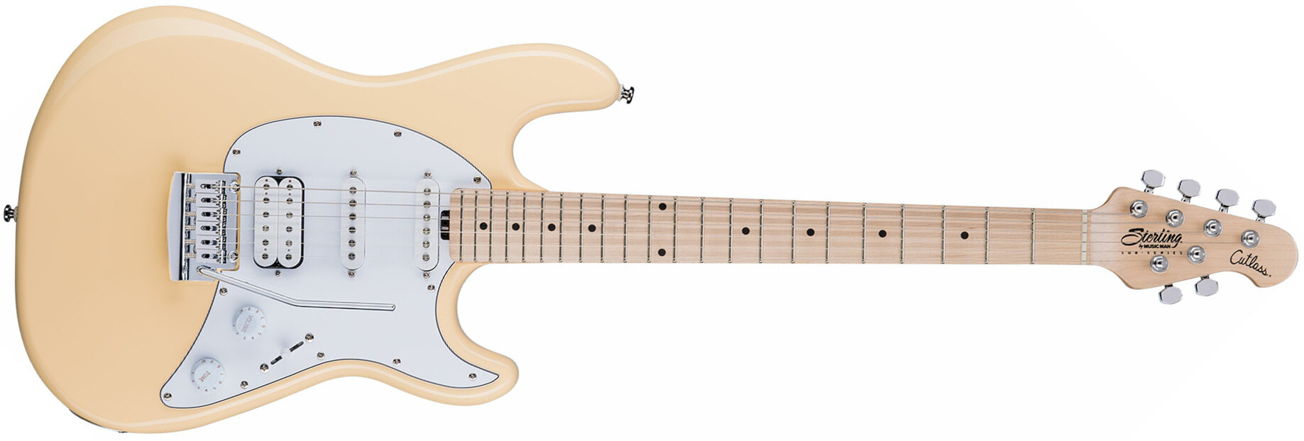 Sterling By Musicman Cutlass Ct30 Hss Trem Mn - Vintage Cream - Str shape electric guitar - Main picture