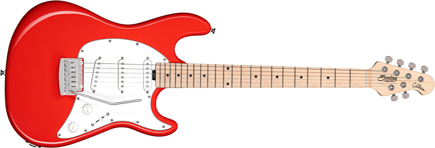 Sterling By Musicman Cutlass Ct30sss 3s Trem Mn - Fiesta Red - Str shape electric guitar - Main picture