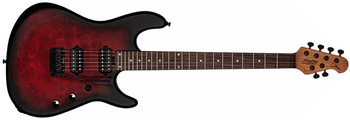 Sterling By Musicman Jason Richardson6 Cutlass Signature 2h Trem Rw - Dark Scarlet Burst Satin - Str shape electric guitar - Main picture