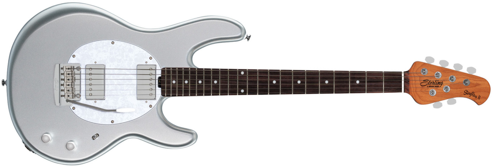 Sterling By Musicman Stingray Ii Trem Hh Rw - Silver - Str shape electric guitar - Main picture