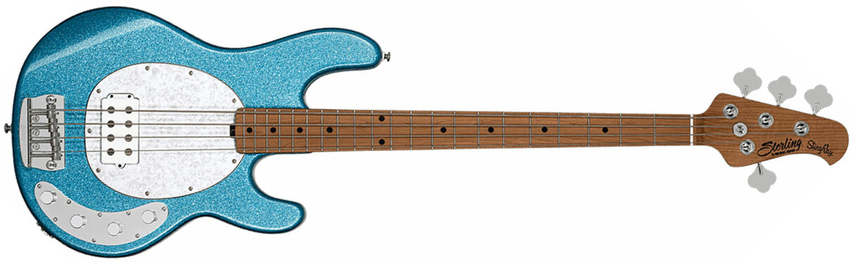 Sterling By Musicman Stingray Ray34 H Active Mn - Blue Sparkle - Solid body electric bass - Main picture
