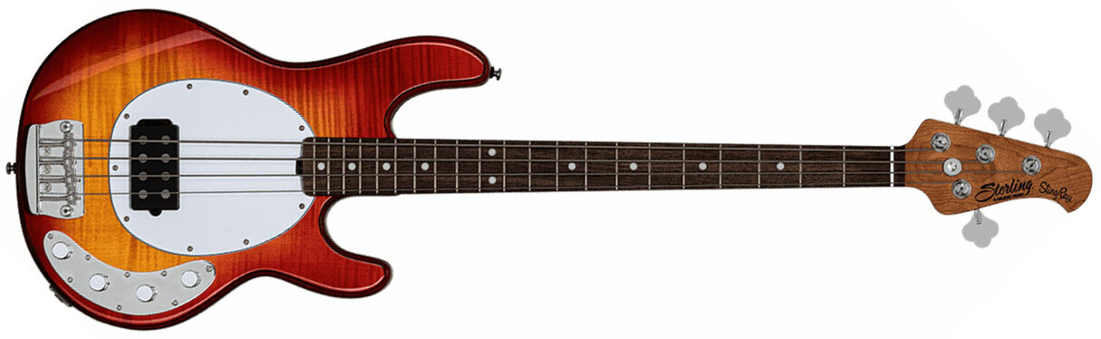 Sterling By Musicman Stingray Ray34fm H Active Rw - Heritage Cherry Burst - Solid body electric bass - Main picture